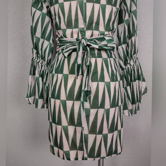 PATBO Geo Print Cotton Mini Dress Size 8 - Picture 15 of 16